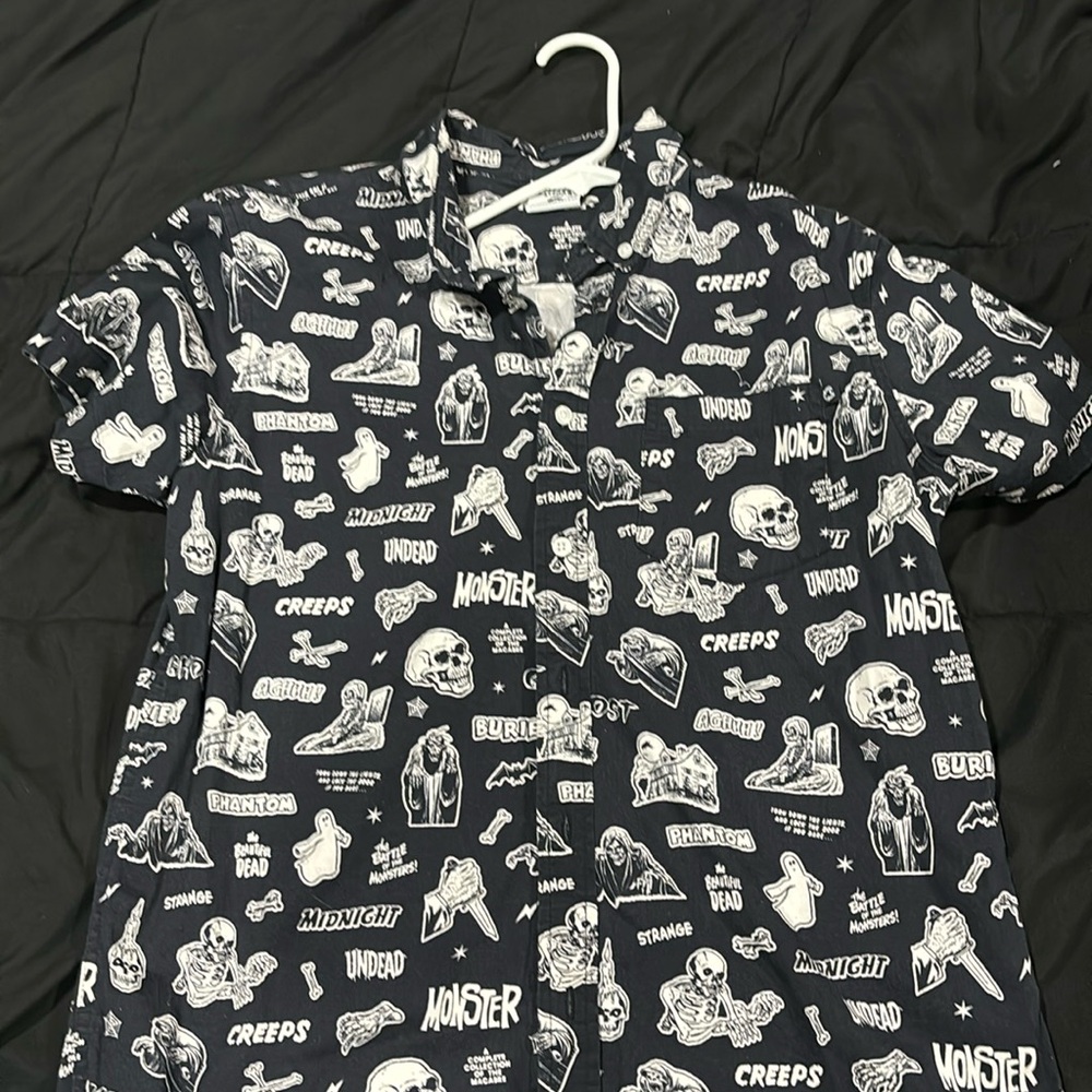 Creepy company button up shirt
